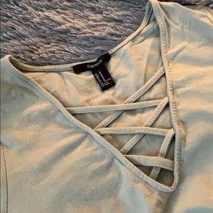 Matcha Colored V-Neck Shortsleeved Bodysuit